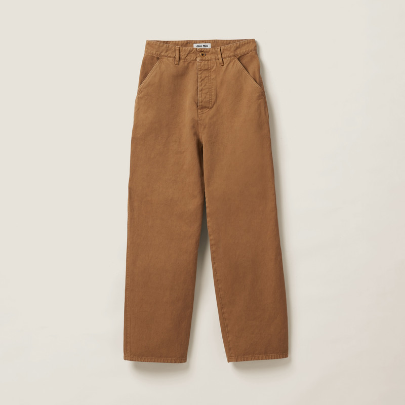 Garment-dyed gabardine pants 1