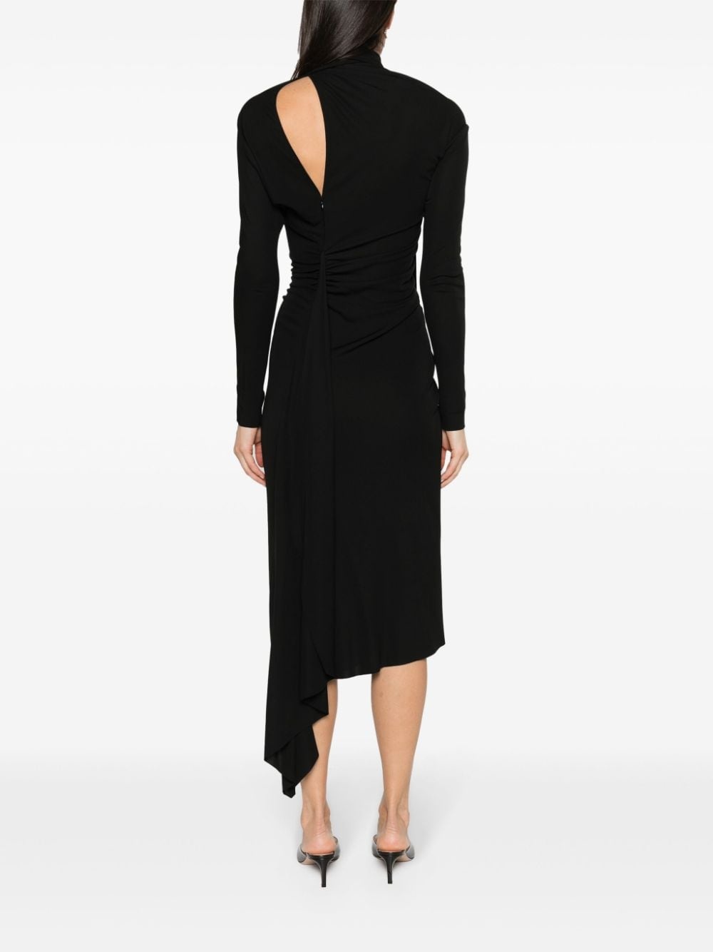 cut-out ruched midi dress - 4