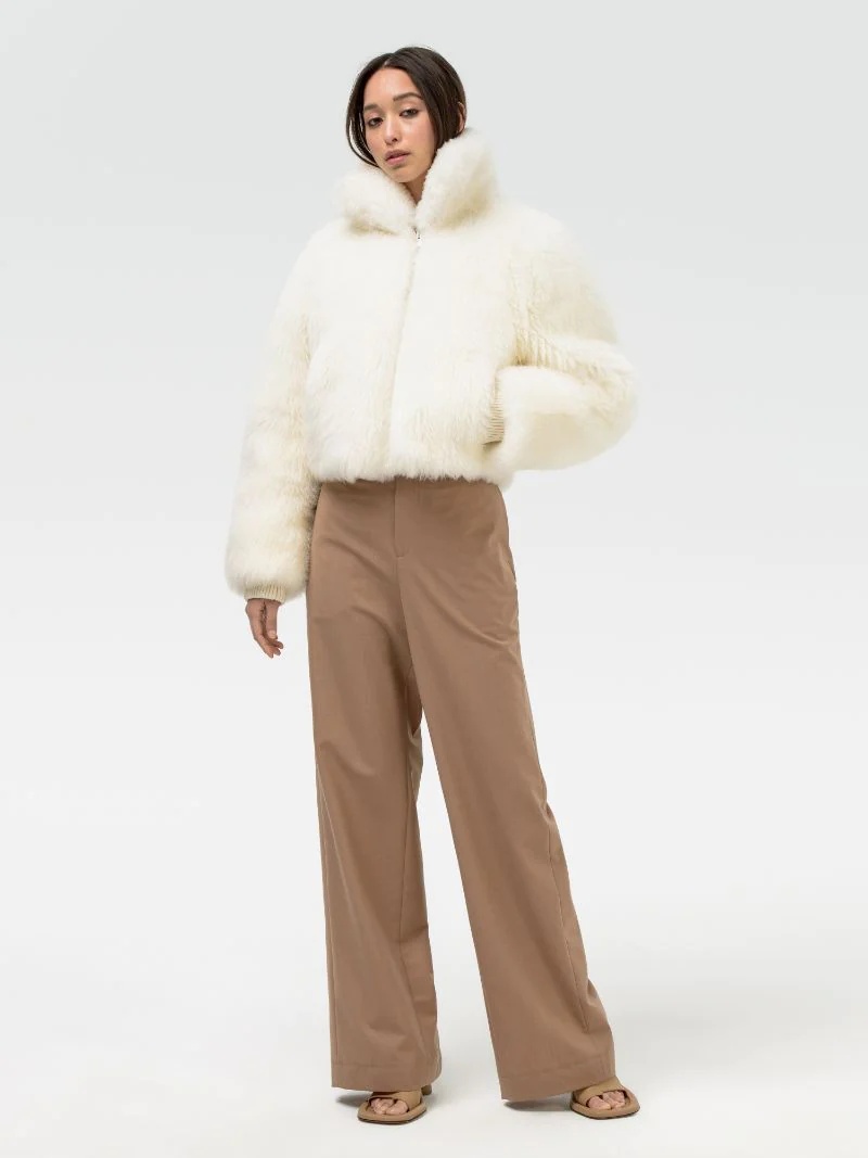 SHORT SHEARLING FUR JACKET - 2