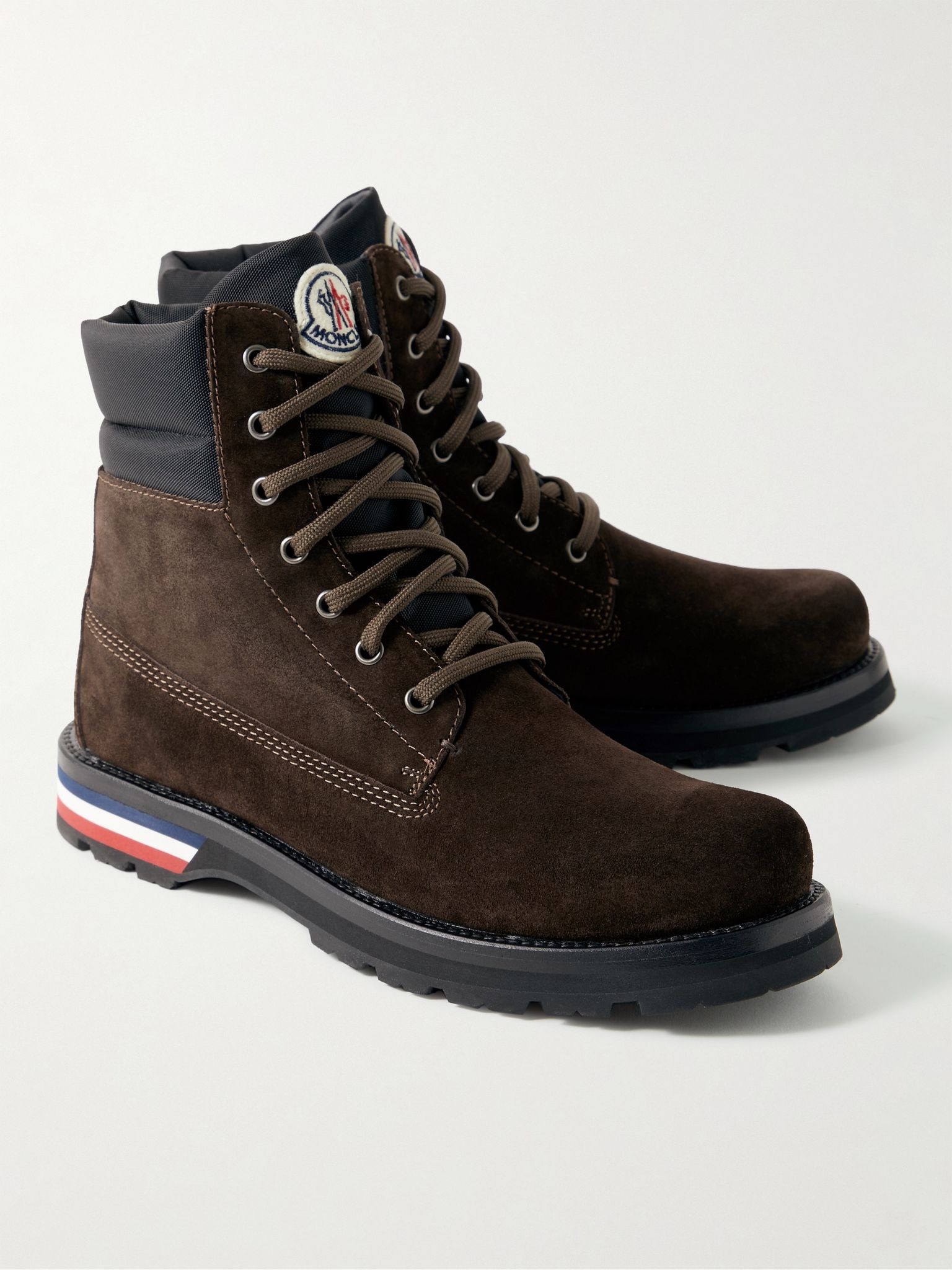 Vancouver Shell-Trimmed Suede Hiking Boots Dark brown - 4