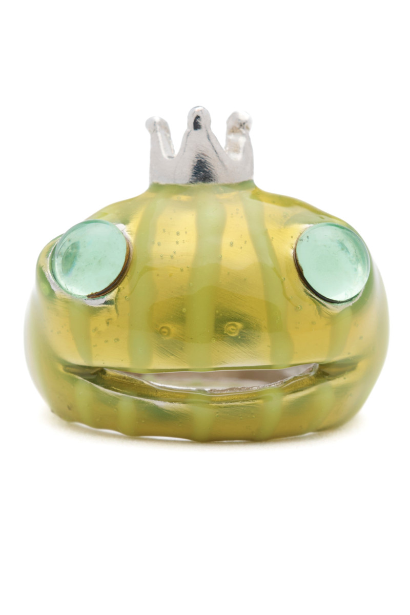 LIME STRIPE FROG PRINCE RING 1