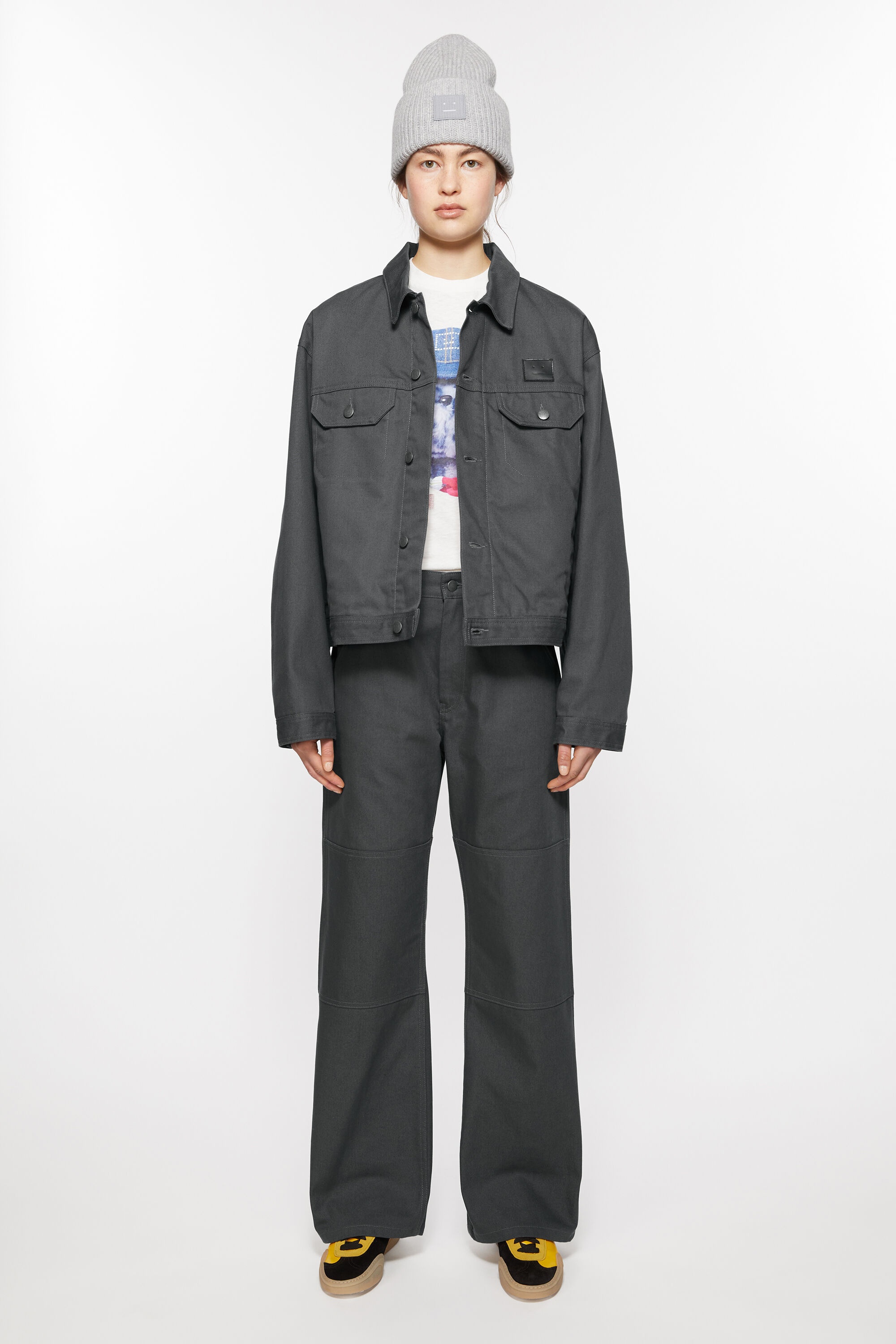Acne Studios Patch canvas trousers - Dark grey | REVERSIBLE
