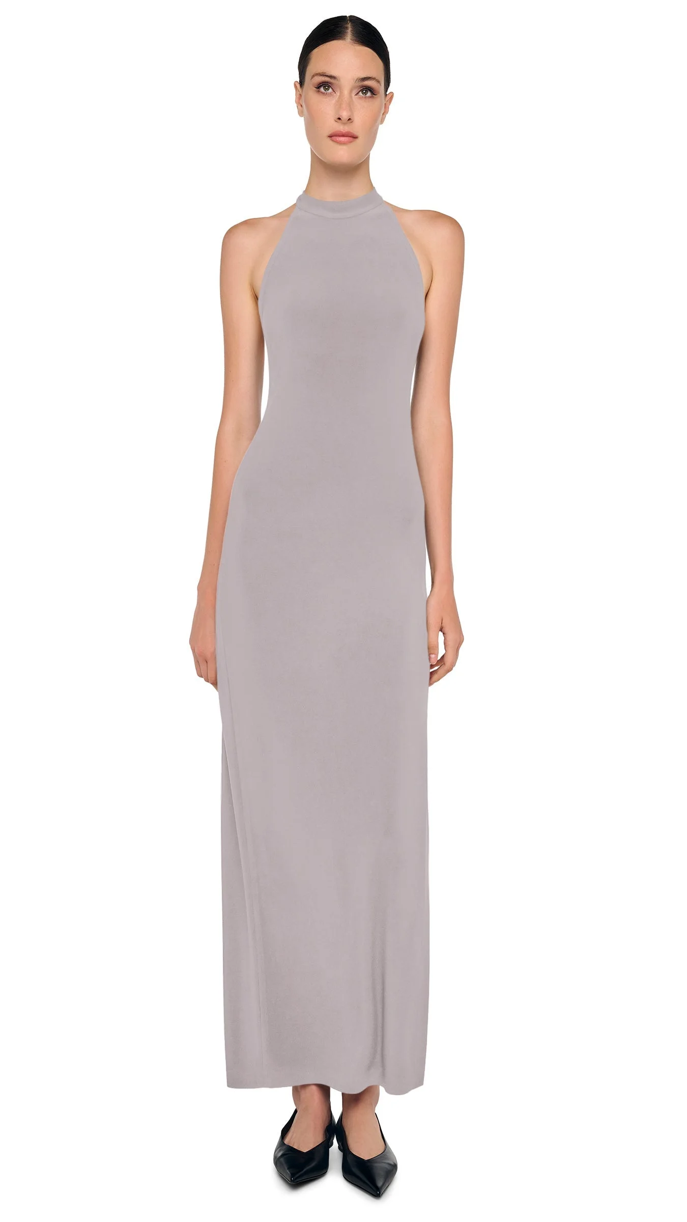 HALTER LONG DRESS W/ SIDE SLIT - 1
