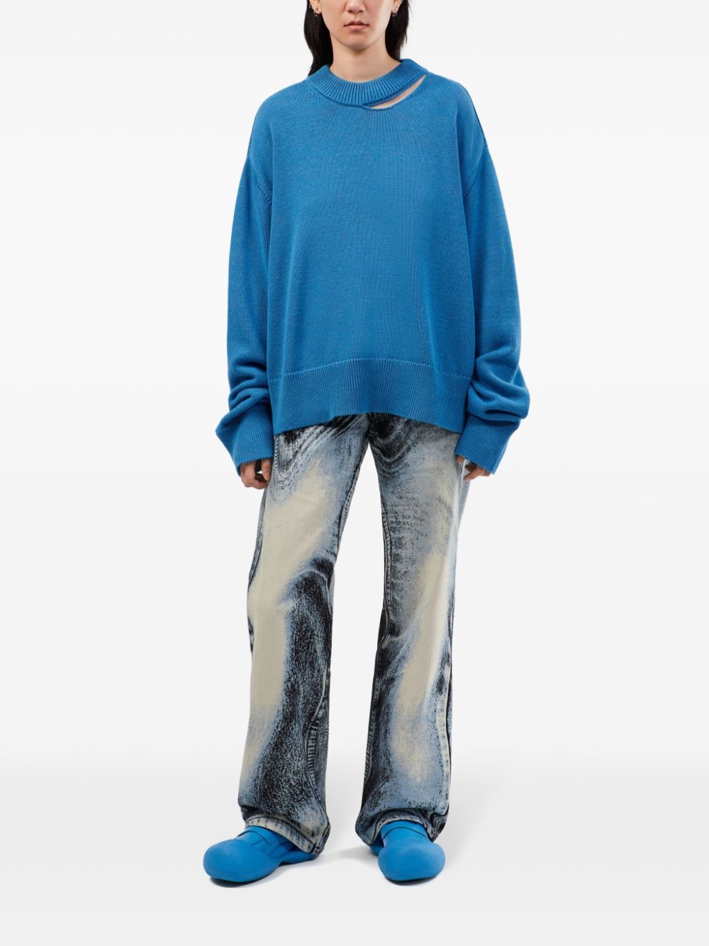 distressed knit sweater - 3