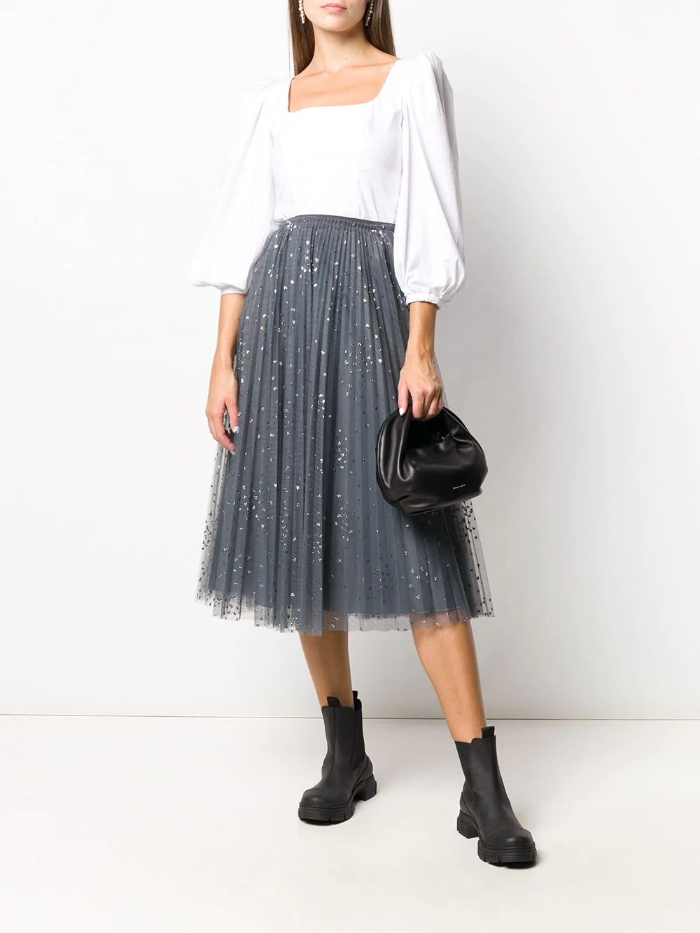 glitter detailing pleated skirt - 2