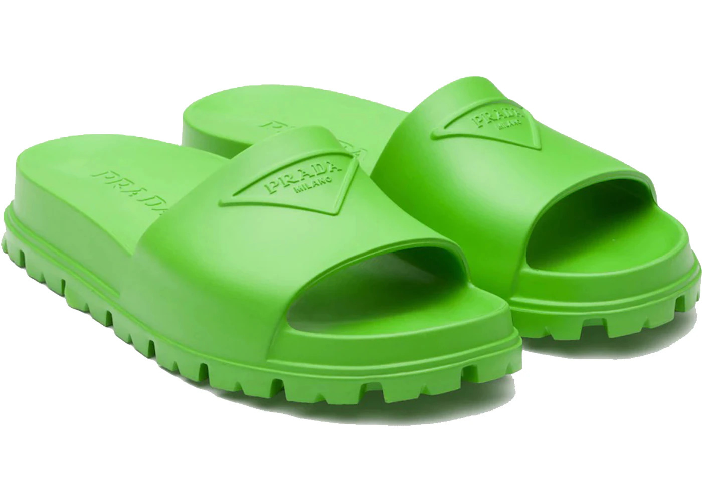 Prada Rubber Slides Apple Green (Men's) - 2