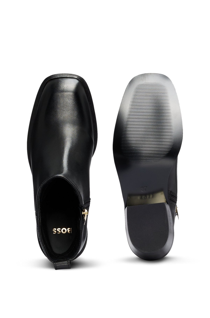 ITALIAN-MADE ANKLE BOOTS IN LEATHER WITH SQUARED TOE 5