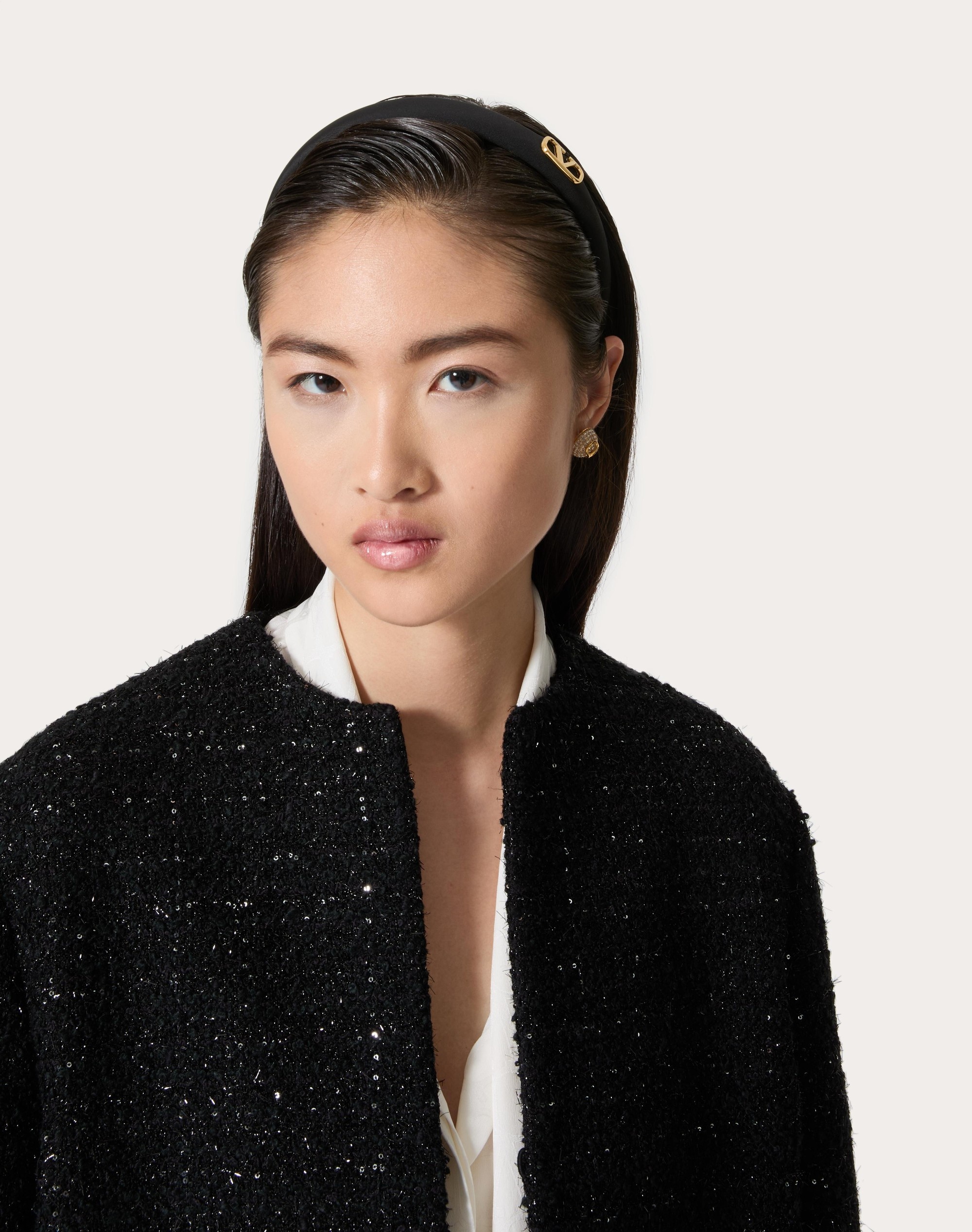 VLOGO SIGNATURE SILK HEADBAND WITH METAL VLOGO SIGNATURE APPLIQUE' - 5