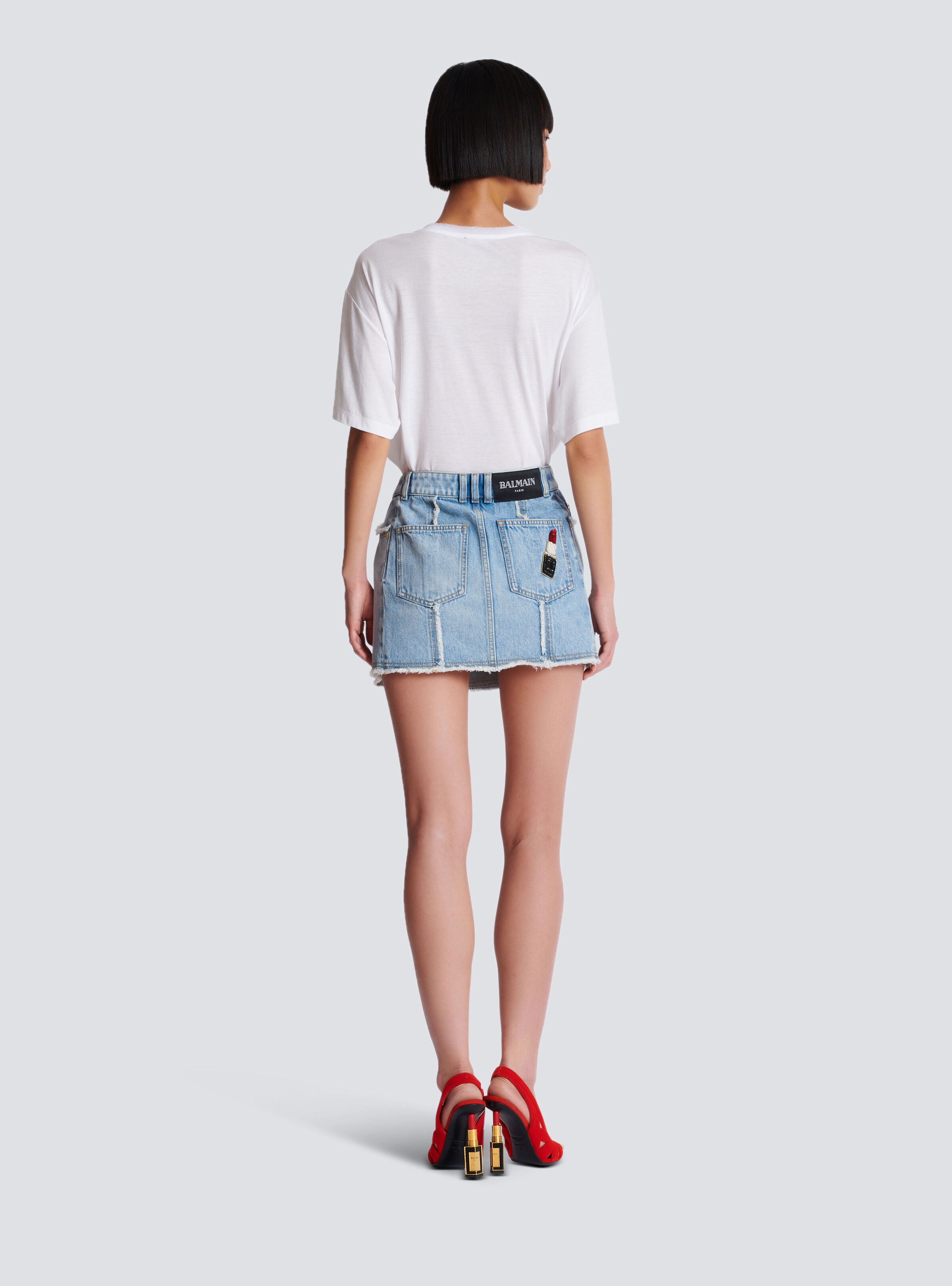 Asymmetric denim skirt - 4