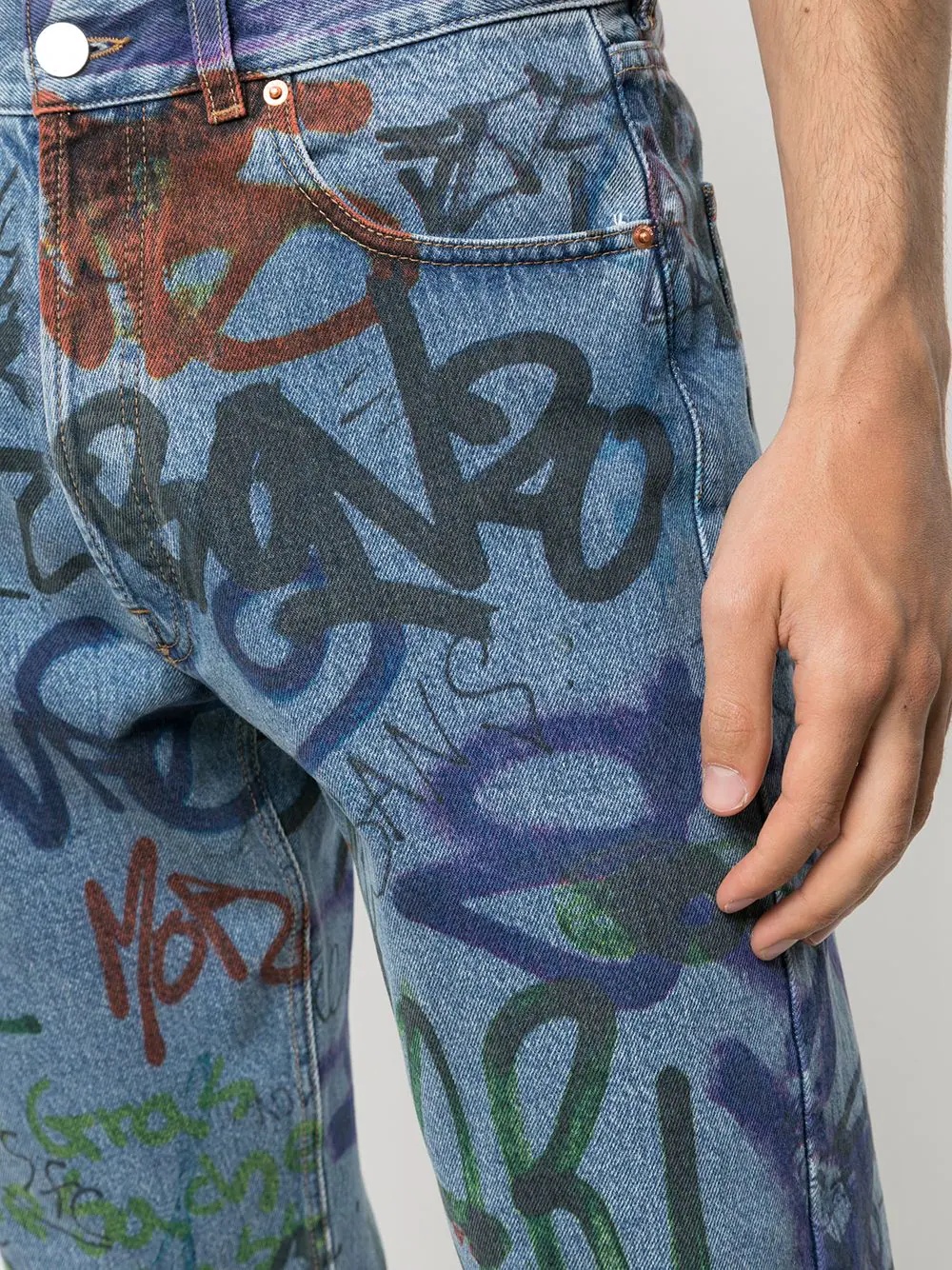 graffiti-print straight-leg jeans - 5