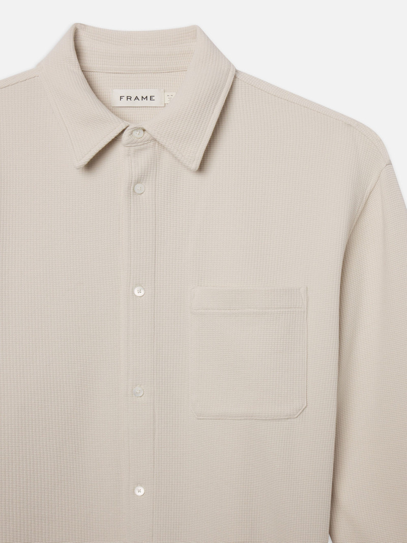 FRAME Waffle Textured Shirt in Warm White outlook