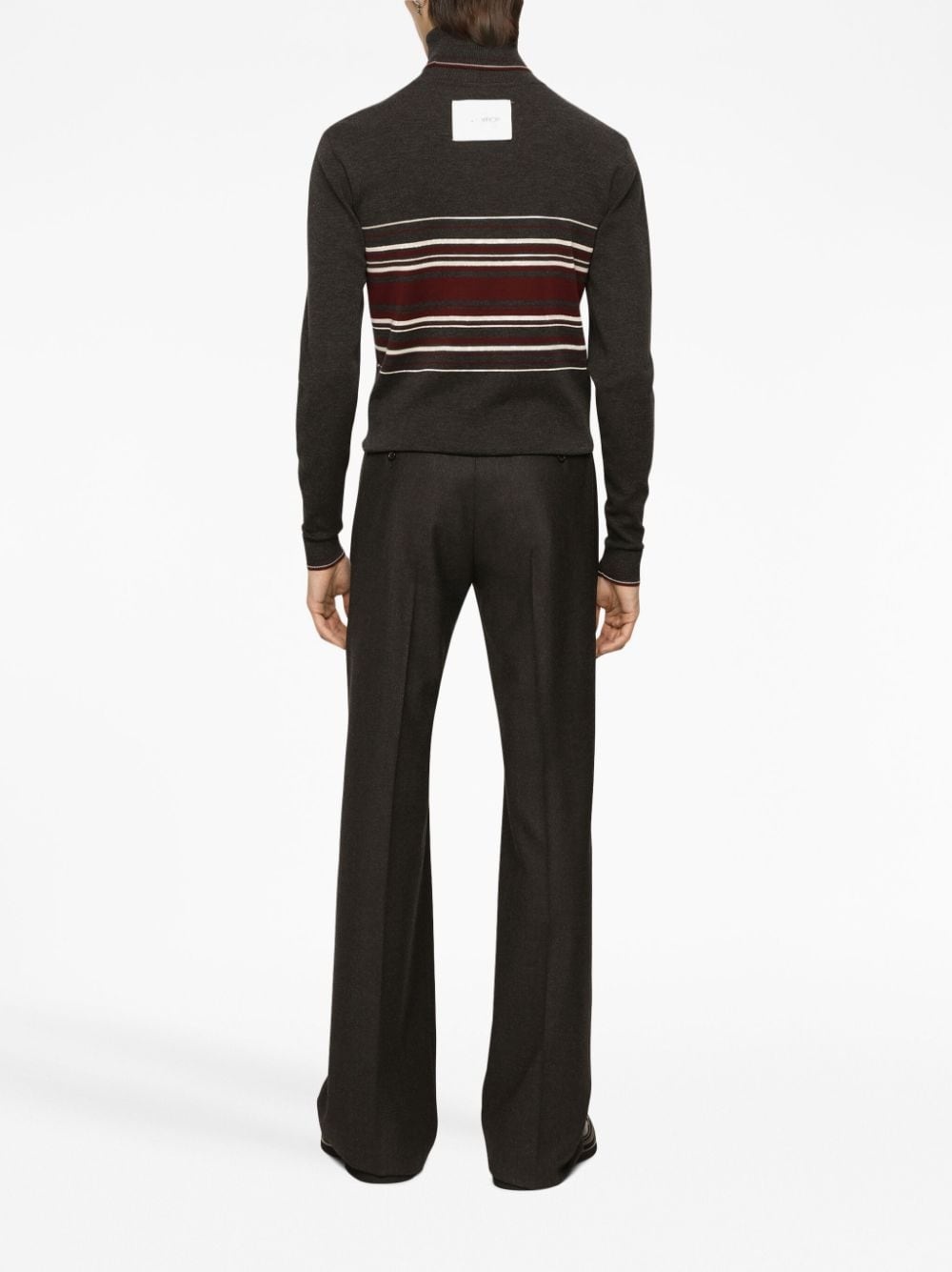 striped roll-neck wool jumper - 4