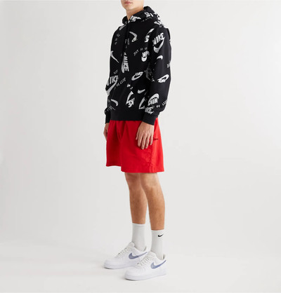 Nike Logo-Print Fleece-Back Cotton-Blend Jersey Hoodie outlook