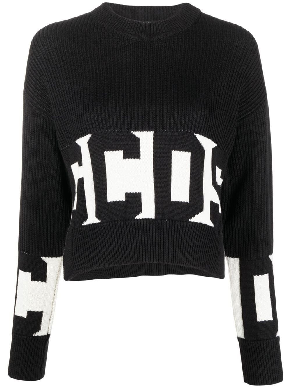 intarsia-knit logo jumper - 1