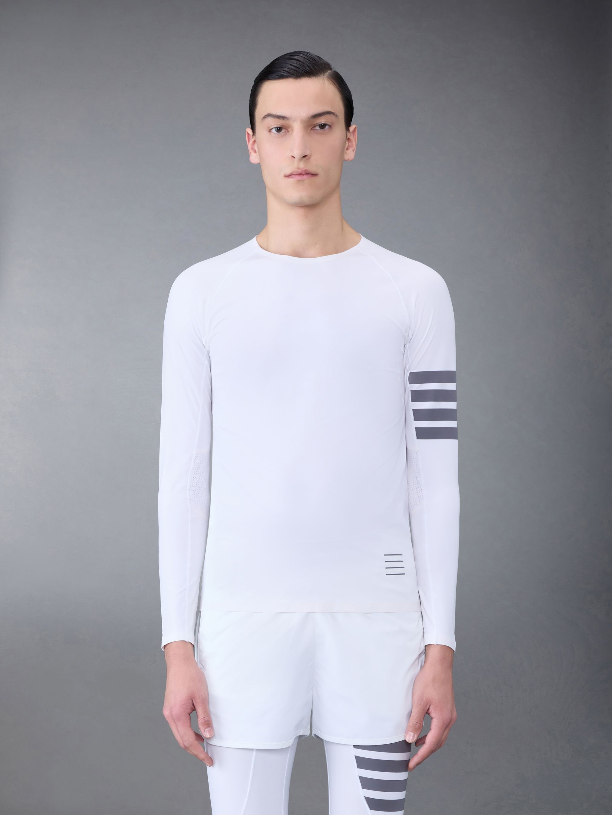 Lightweight Interlock 4-Bar Long Sleeve Compression Tee - 1