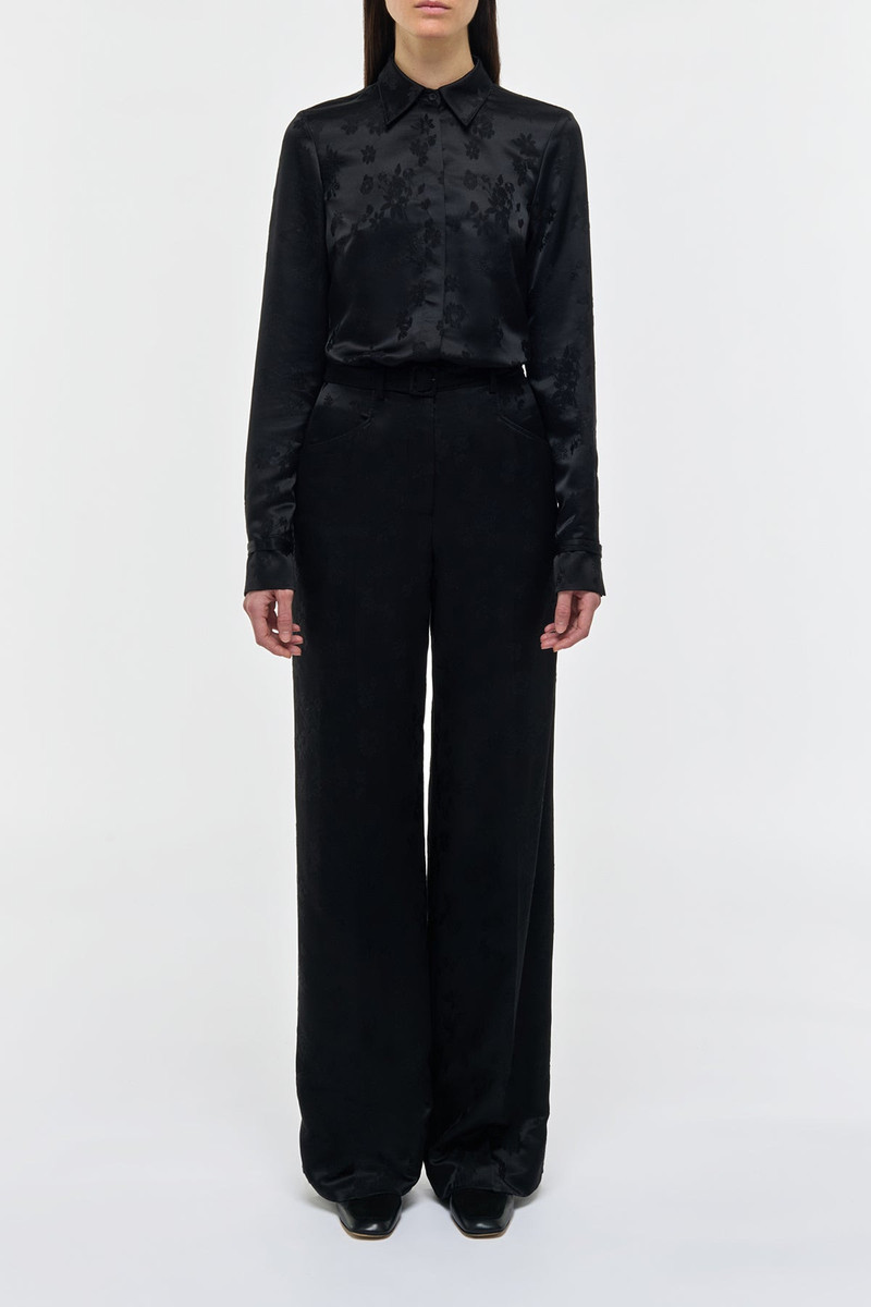GABRIELA HEARST Cruz Shirt in Black Embroidered Silk outlook