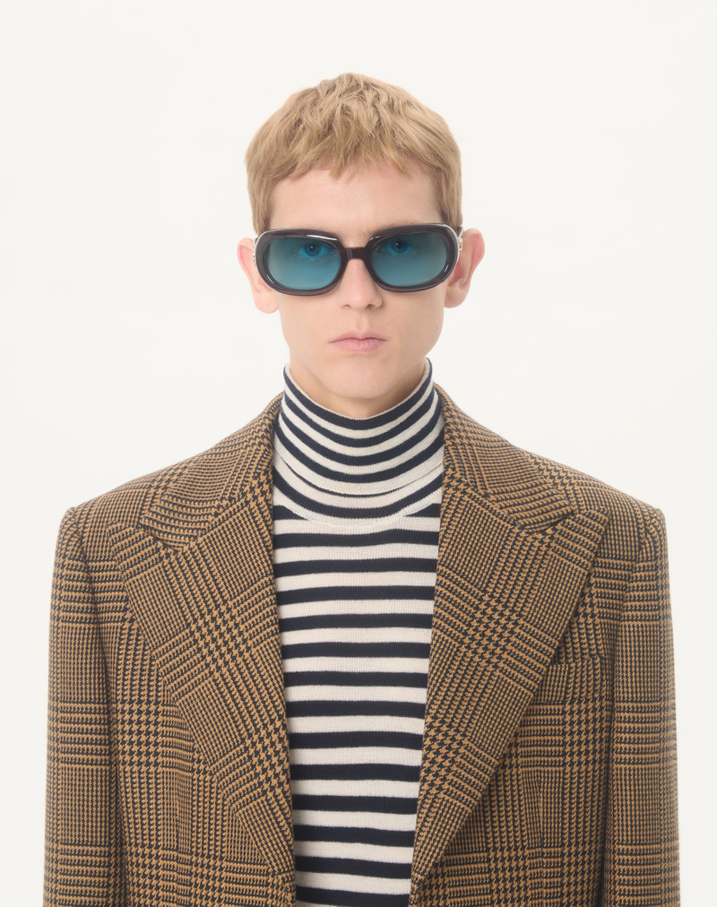 VALENTINO SINGLE-BREASTED WOOL JACKET WITH GLEN PLAID PATTERN 3