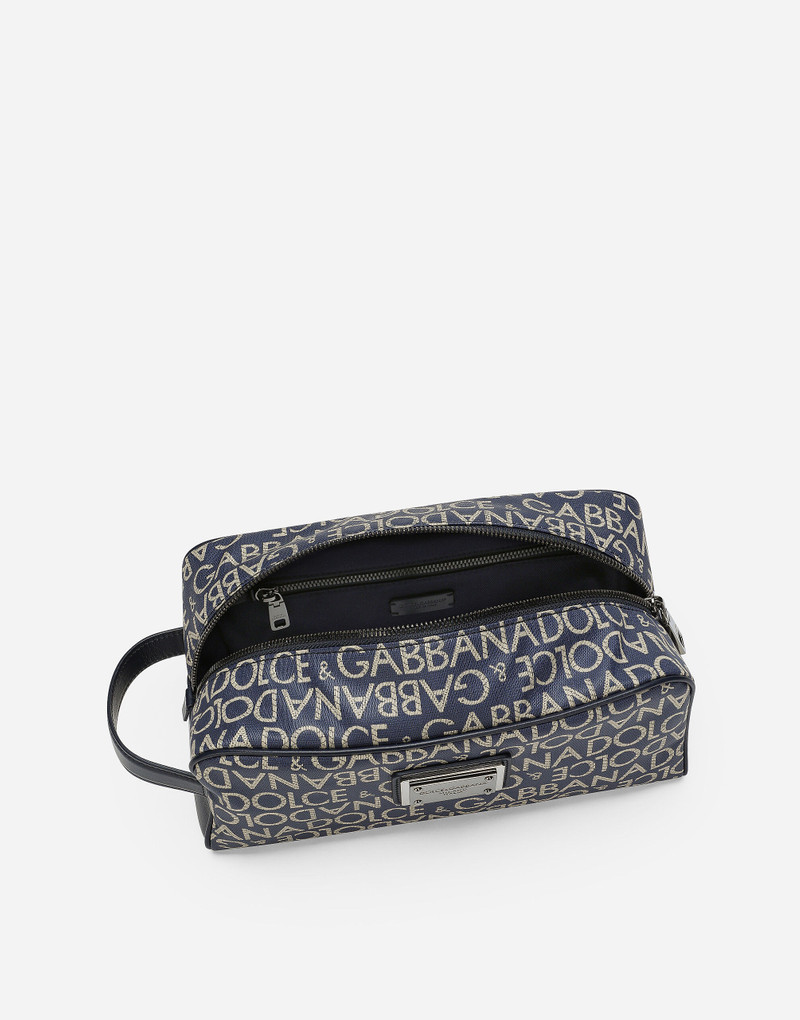 Coated jacquard toiletry bag 4