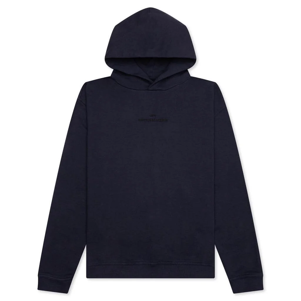 TONAL UPSIDE DOWN LOGO HOODIE - BLUE/TONAL EMBROIDERY - 1