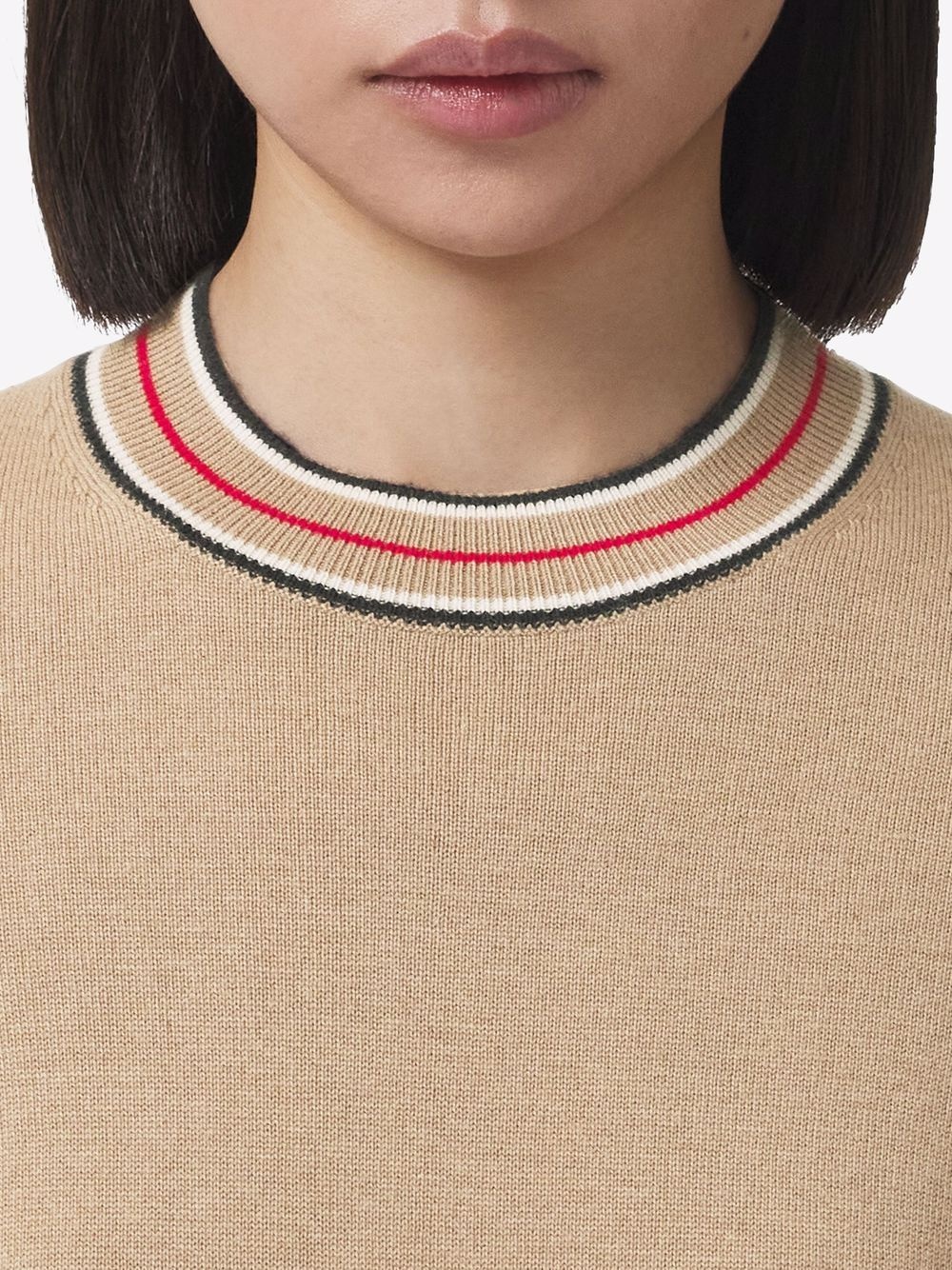 stripe detail cashmere jumper - 5