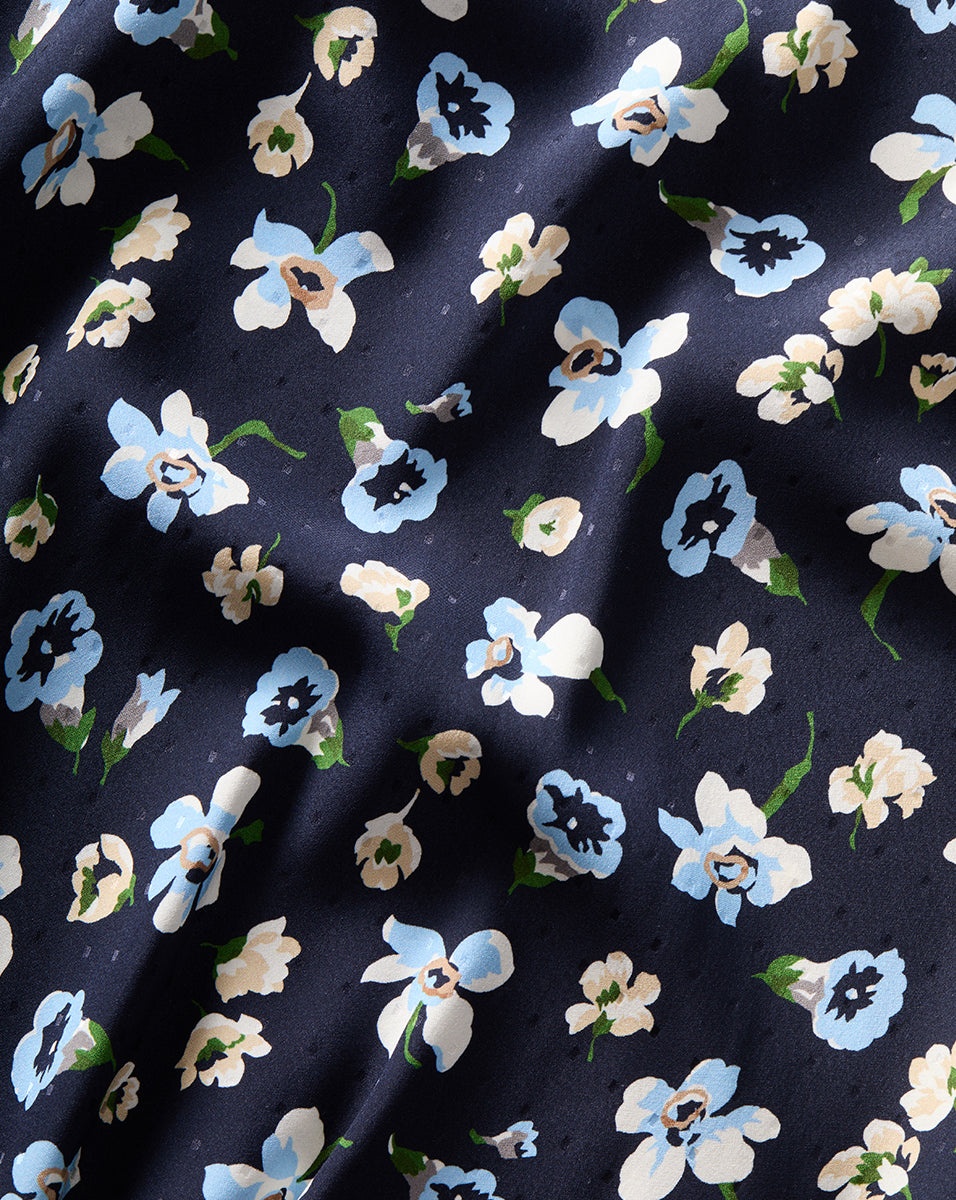 CLOVER STRETCH-SILK FLORAL SKIRT - 5