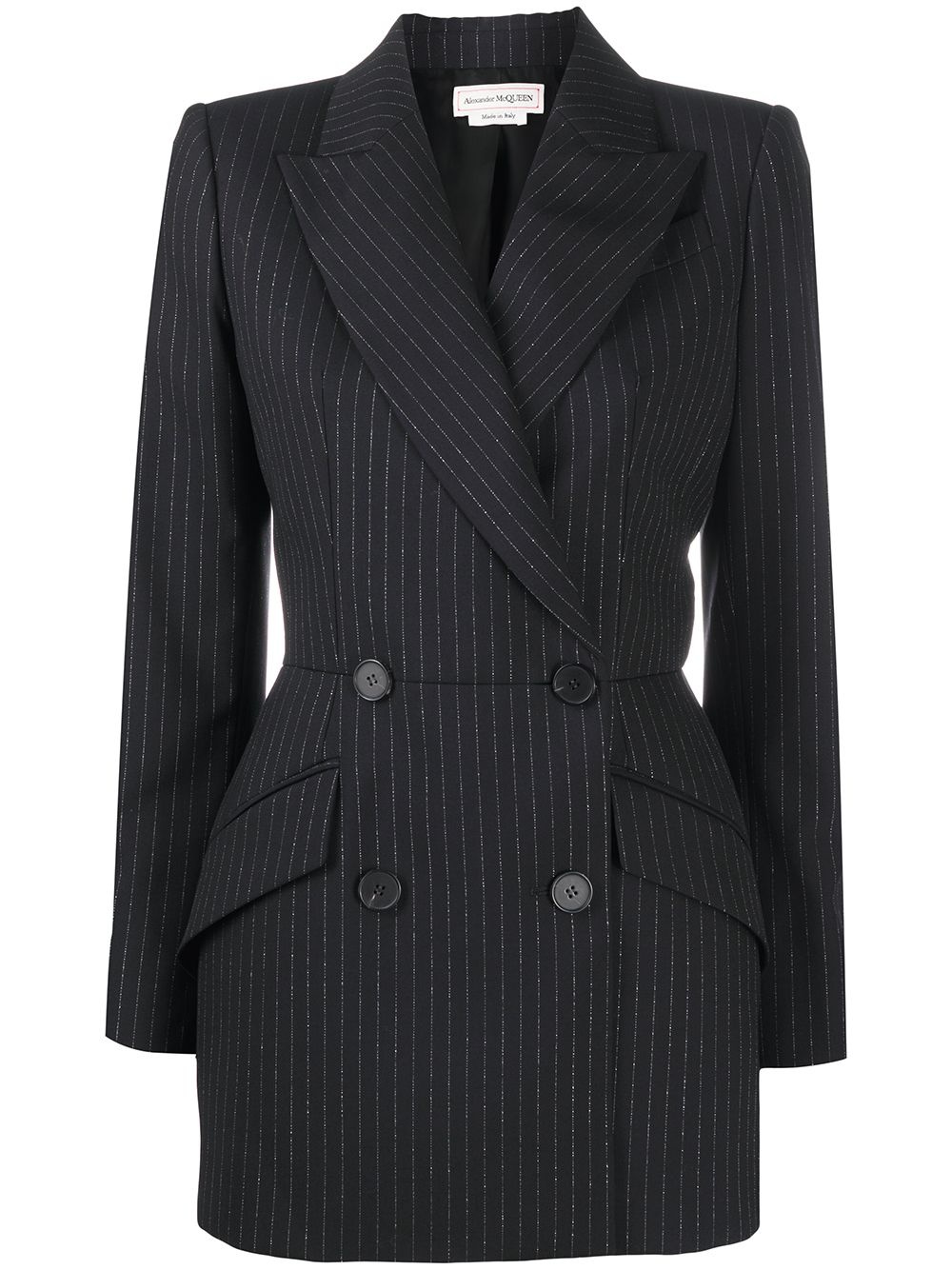 pinstripe double-breasted blazer - 1