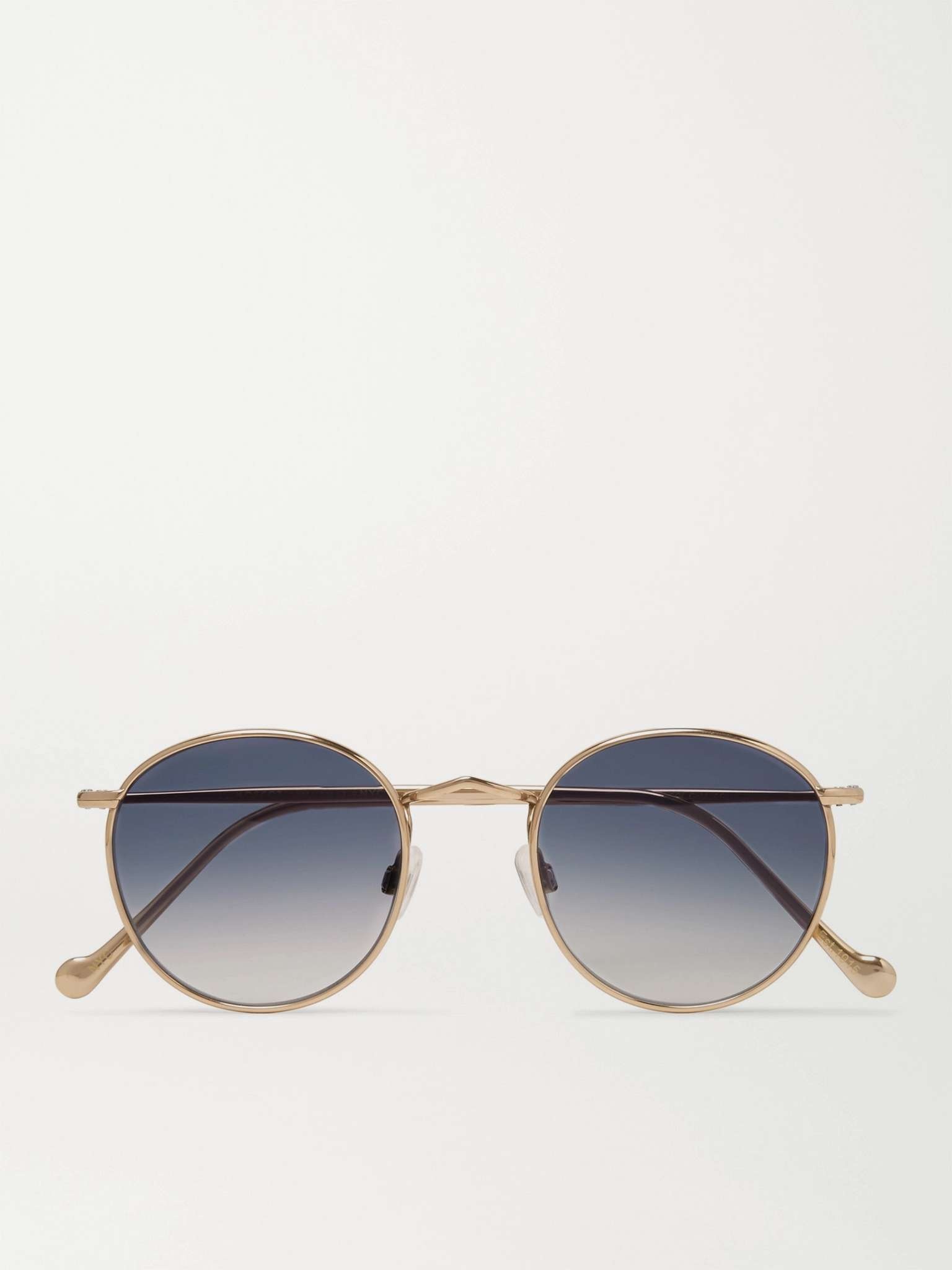 Zev Round-Frame Gold-Tone Titanium Sunglasses - 1