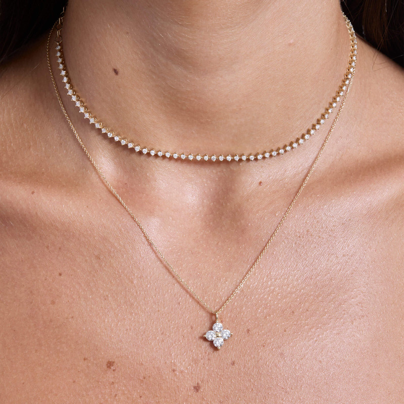 1CTW Luckiest Clover LAB-Created Diamond Necklace 5