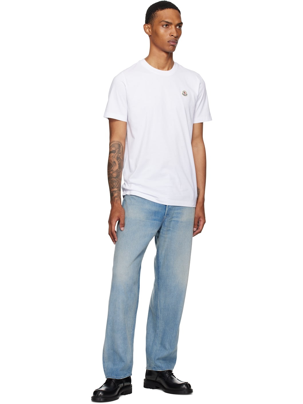 Three-Pack White Logo Patch Cotton T-shirts - 4