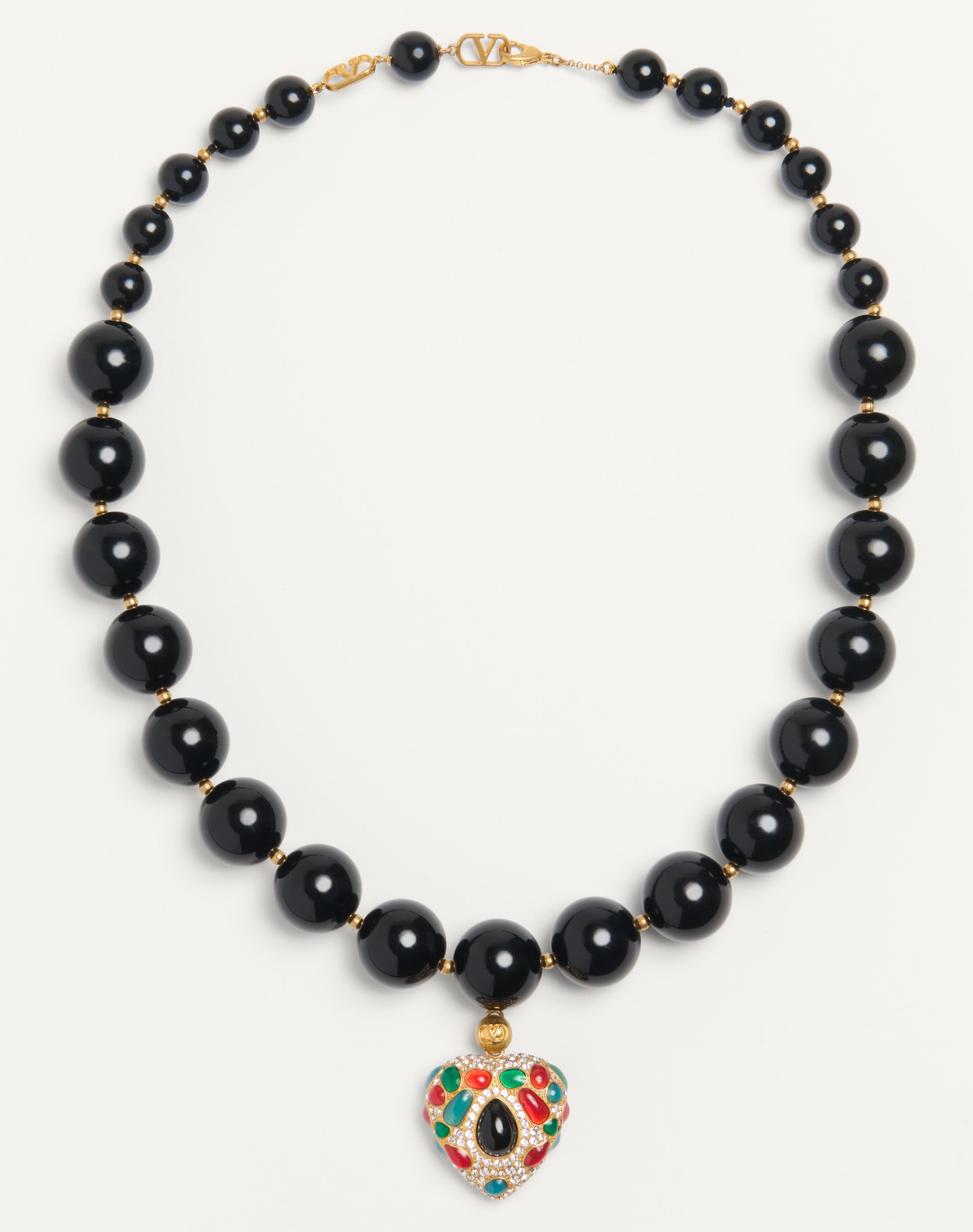VALENTINO GARAVANI COEUR ROYAL NECKLACE IN METAL, RESIN, ENAMEL AND SWAROVSKI® CRYSTALS - 1