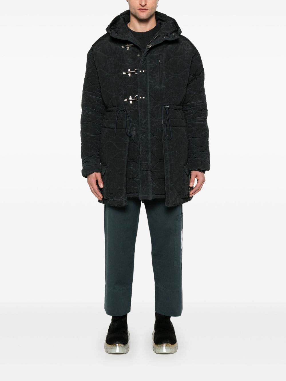 lace-up fishtail parka - 2