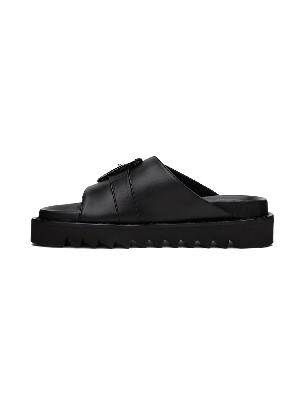 Black Pin-Buckle Sandals - 3