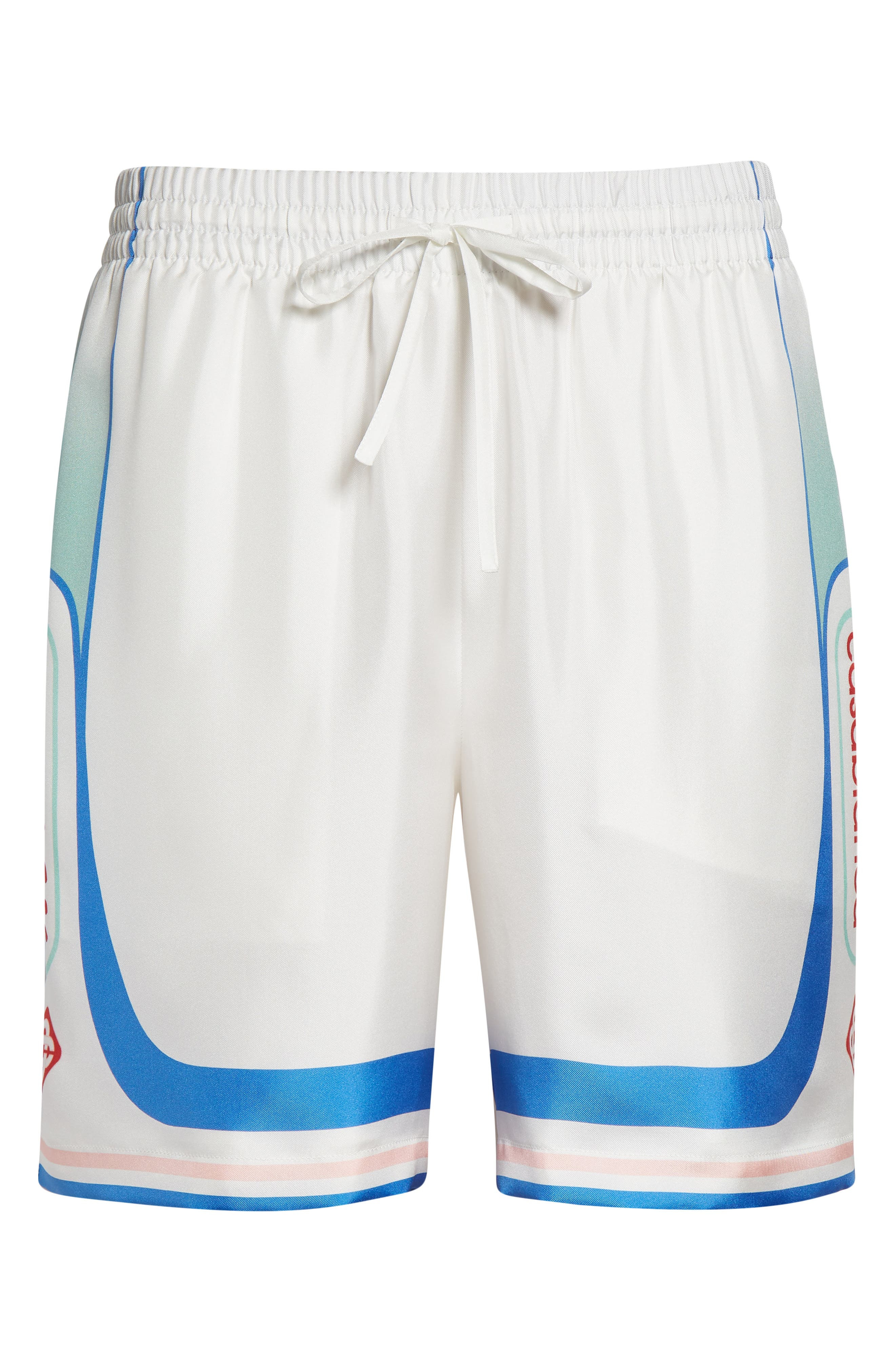 Casablanca Fuji Icon Drawstring Silk Shorts in Fuji Dream at Nordstrom - 6