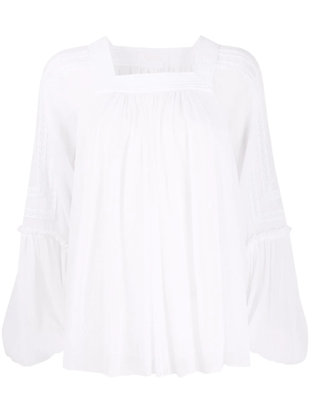 bishop sleeves pleated blouse - 1