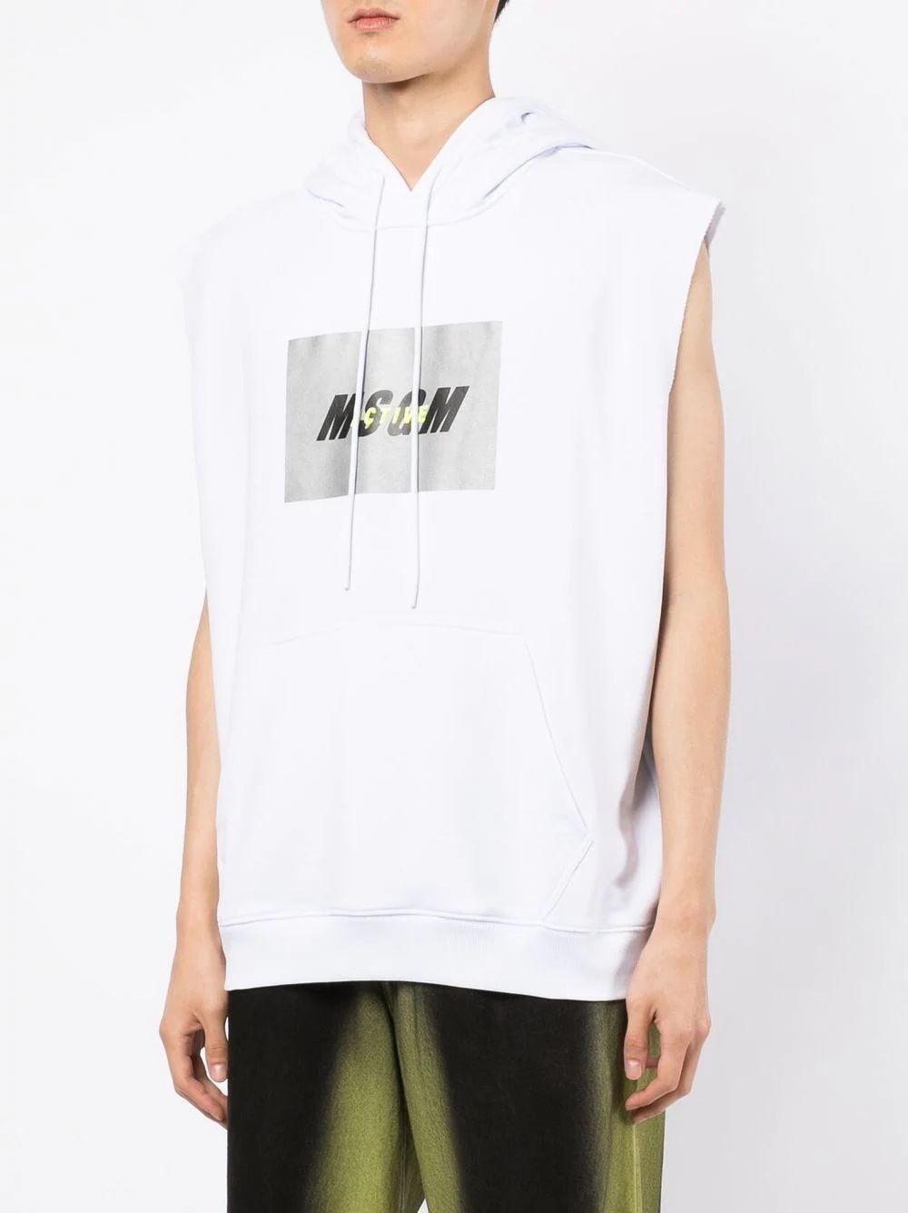 sleeveless logo-print hoodie - 3