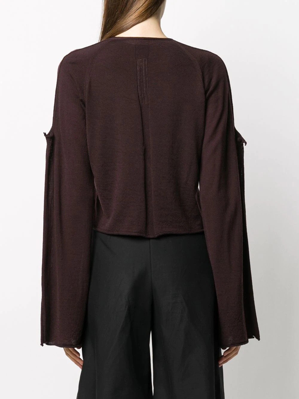 raw hem cropped cardigan - 4