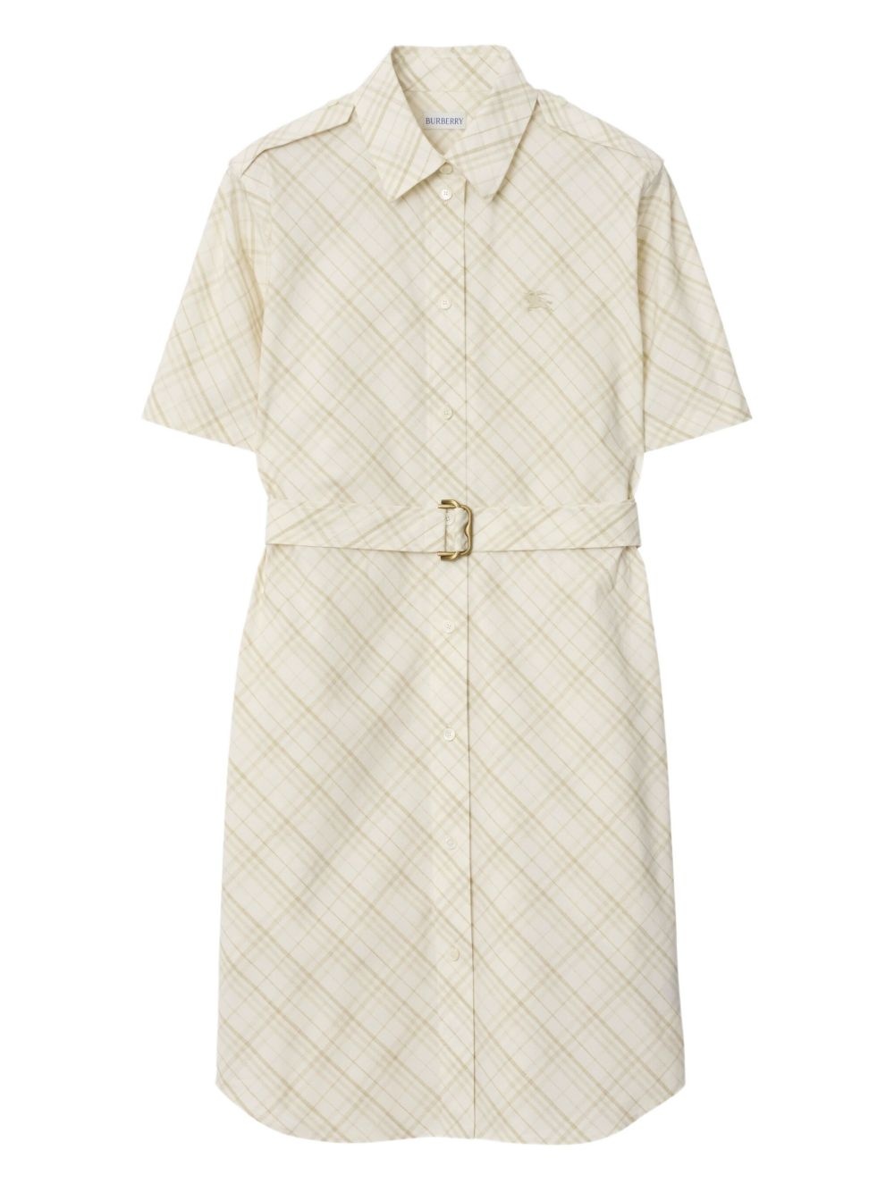 check-print cotton shirt dress - 1