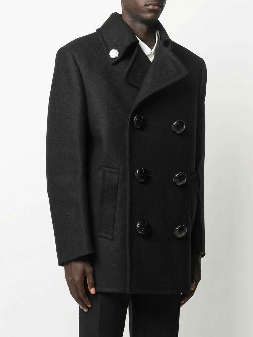 double-breasted wool coat - 3