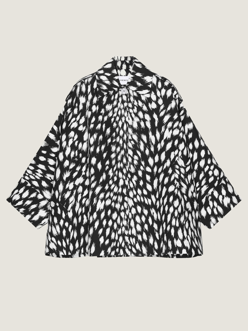 COCOON SHORT TRENCH IN COTTON WITH ANIMAL PRINT 1