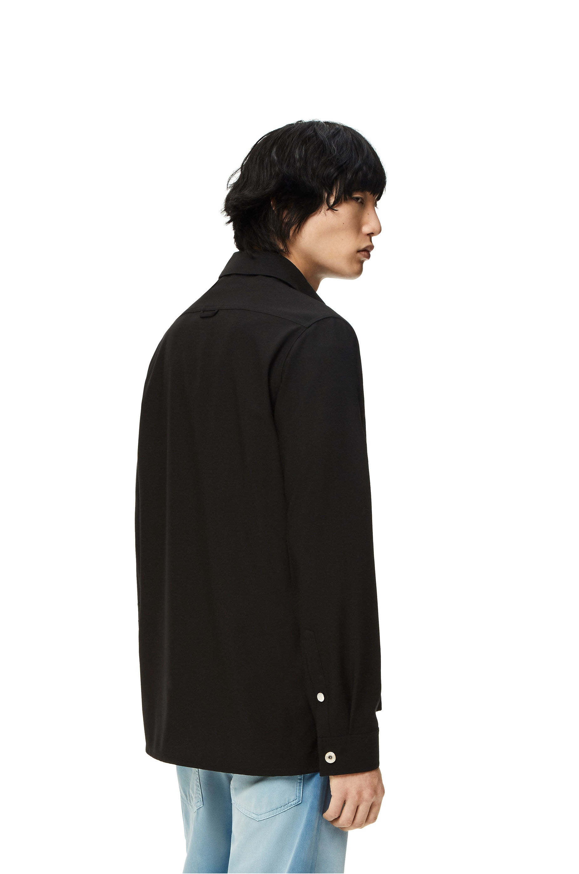 Metal button overshirt in wool - 4