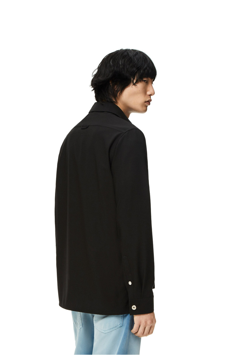 Metal button overshirt in wool 4