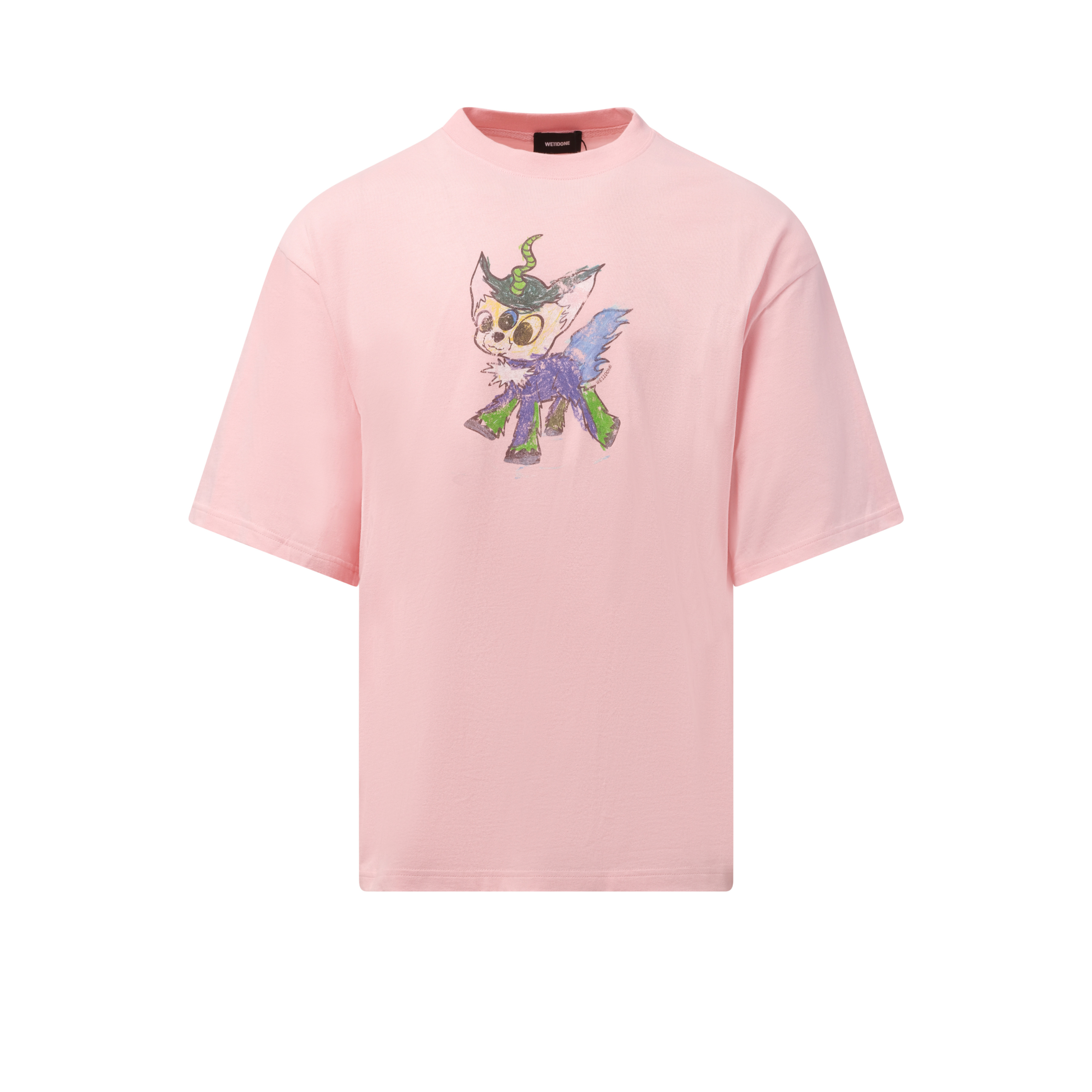 Jeff Monster Drawing T-Shirt in Pink - 2