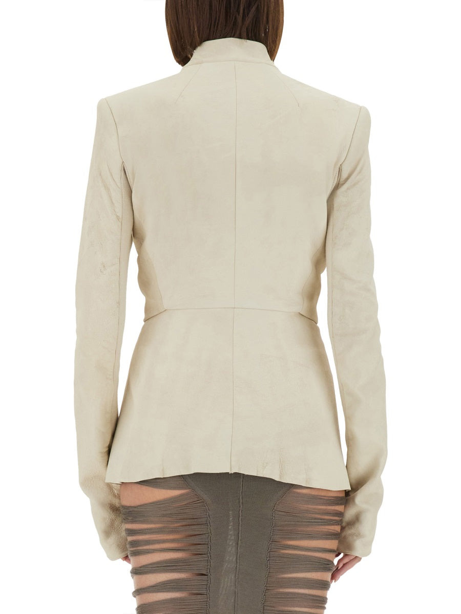 Rick Owens Women Structured Leather Jacket - 3