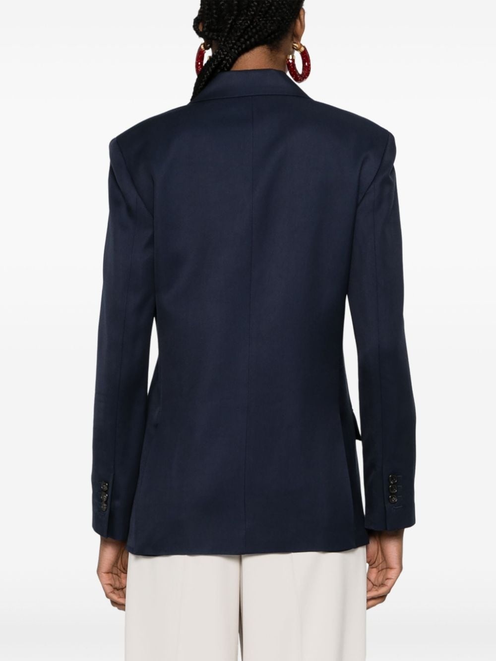 double-breasted twill blazer - 4