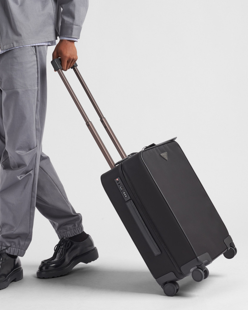 Re-Nylon and Saffiano leather trolley 8