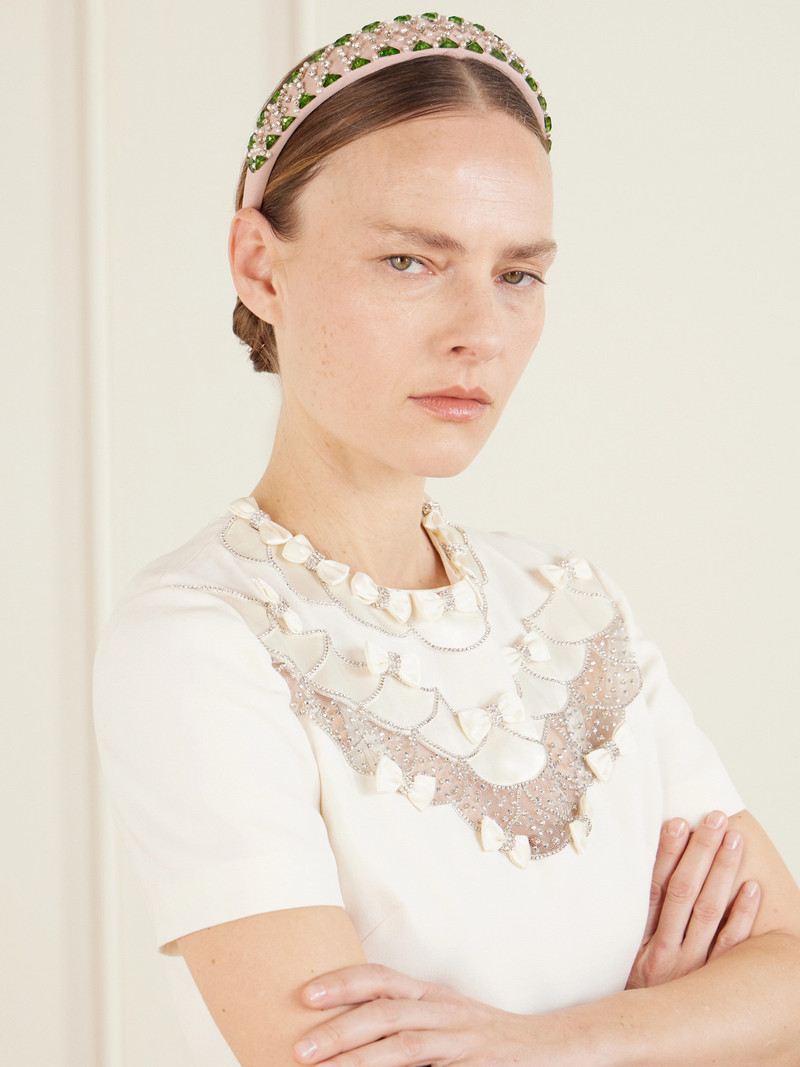 Valentino Embellished Wool And Silk-blend Headband outlook