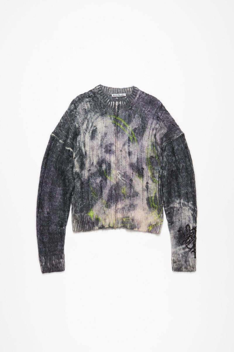 Printed knit cardigan - Black 4