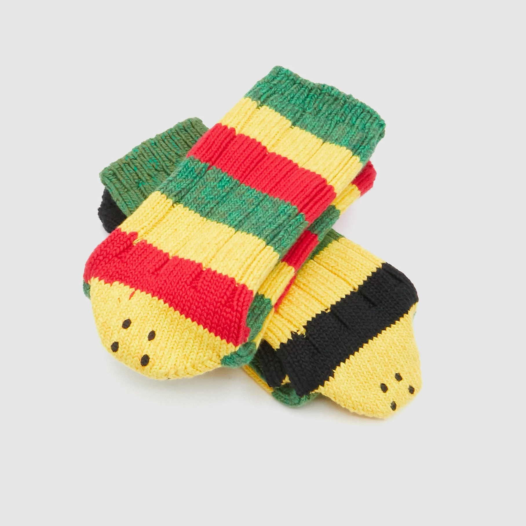 Kapital Rainbow Striped Smiley Socks - 1