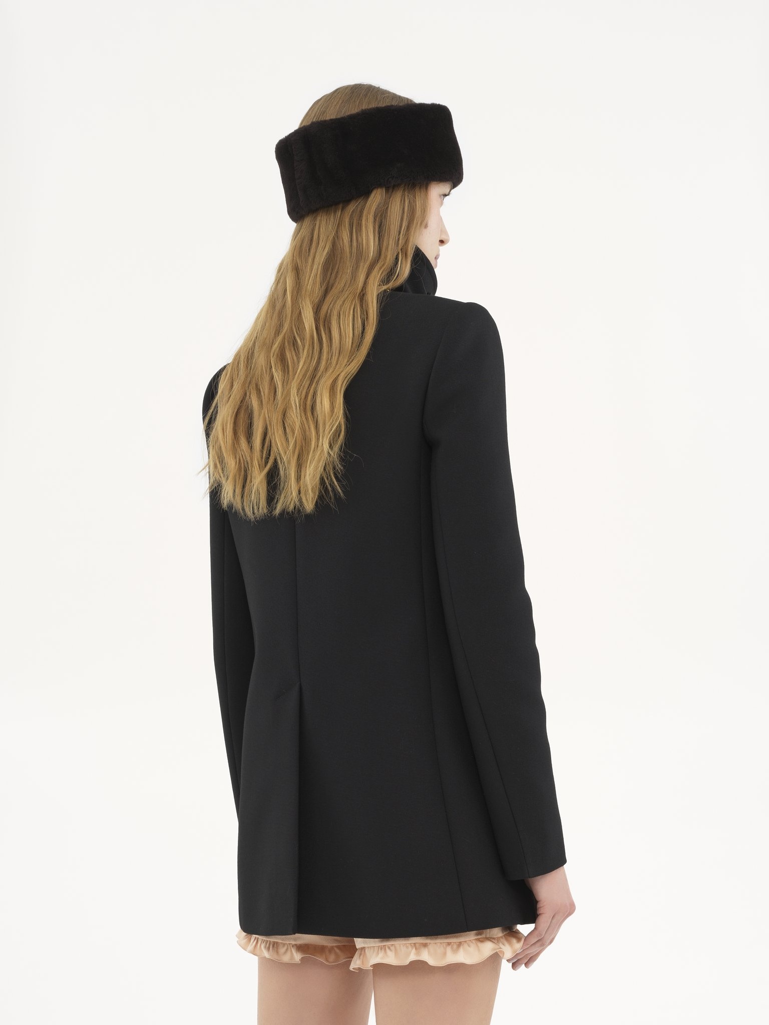 TAILORED PEA COAT IN WOOL GABARDINE - 5