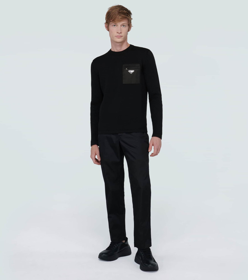 Prada Crewneck sweater with nylon pocket outlook